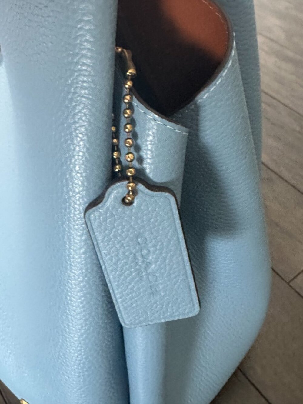Coach 'Bluebell' Pebbled Leather Lana Shoulder Bag Style #M2479-CM544 *NWT* - Picture 8 of 13
